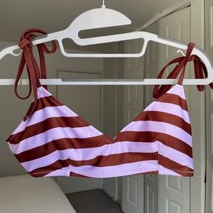 Aerie bikini SET - striped scoop top and high cut cheeky bottoms